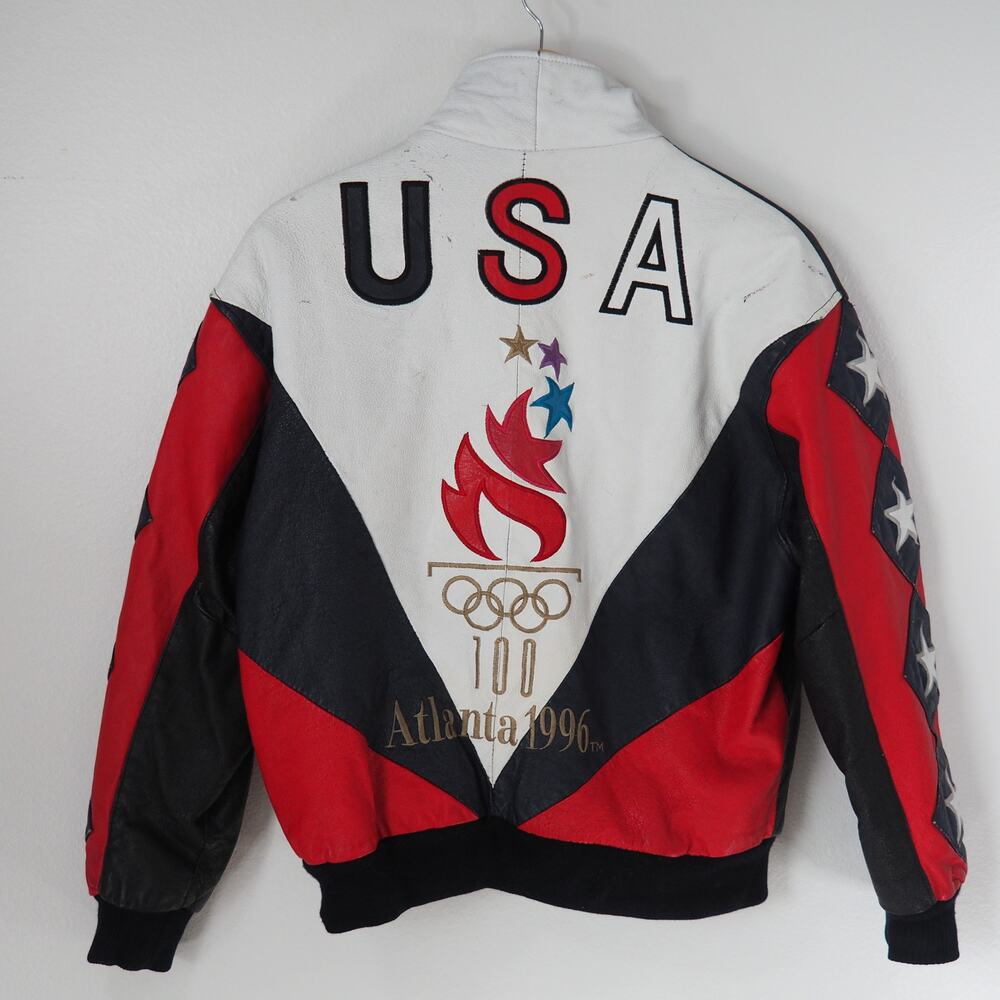 Vintage Atlanta Olympics 1996 Leather Jacket -Size: Small